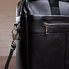 Сумка ділова чоловіча шкіряна Vintage 14794 Чорна, фото 7