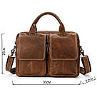 Сумка для ноутбуку з натуральної шкіри Vintage 14867 Коричнева, фото 3