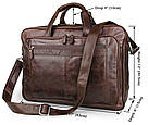 Сумка чоловіча Vintage 14371 для ноутбука 17 дюймів Коричнева, фото 5