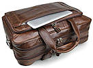 Сумка чоловіча Vintage 14371 для ноутбука 17 дюймів Коричнева, фото 6