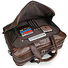 Сумка чоловіча Vintage 14371 для ноутбука 17 дюймів Коричнева, фото 8
