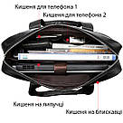 Сумка чоловіча Vintage 14678 для ноутбука Чорна, фото 4