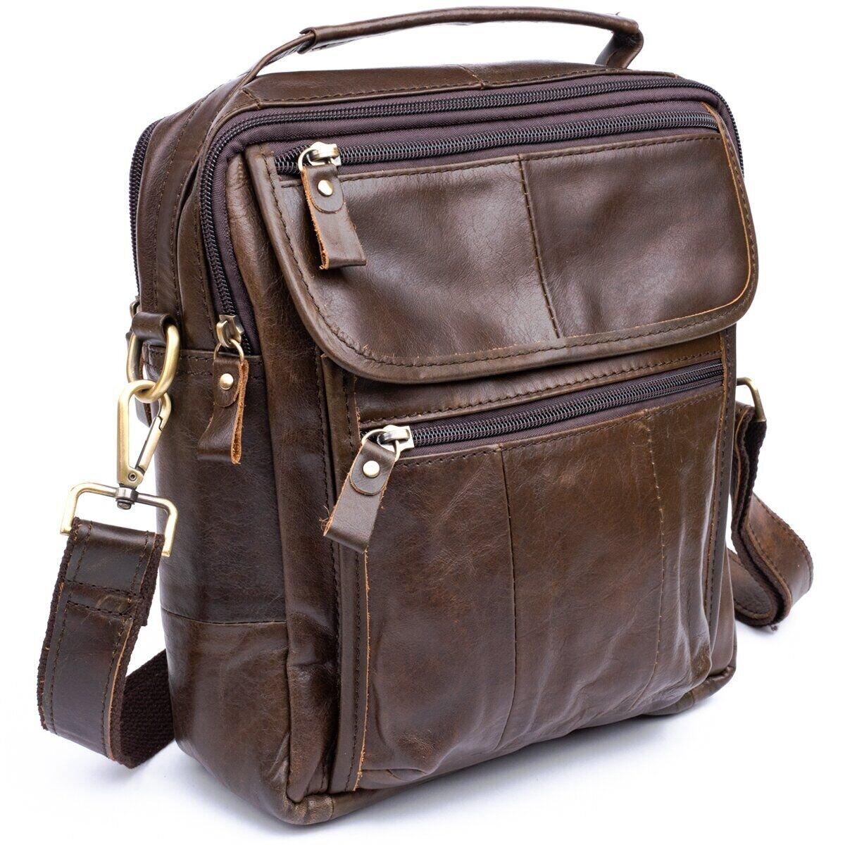 Сумка чоловіча Vintage 14764 Коричнева, фото 1