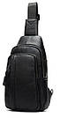 Сумка чоловіча зі шкіри через плече Vintage 14784 Чорна, фото 7