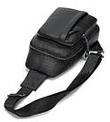 Сумка чоловіча зі шкіри через плече Vintage 14784 Чорна, фото 10