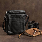 Сумка чоловіча флотар Vintage 14743 Чорна, фото 5