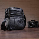 Сумка чоловіча флотар Vintage 14758 Чорна, фото 5