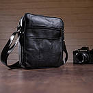 Сумка чоловіча флотар Vintage 14758 Чорна, фото 6