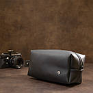 Чоловічий матовий шкіряний несесер GRANDE PELLE 11508 Чорний, фото 8