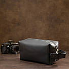 Чоловічий матовий шкіряний несесер GRANDE PELLE 11508 Чорний, фото 9