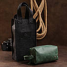 Шкіряна косметичка унісекс GRANDE PELLE 11572 Зелений, фото 10