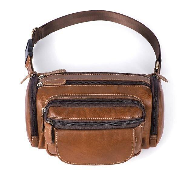 Сумка на пояс об'ємна Vintage 14695 Коричнева, фото 1