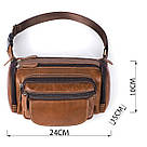 Сумка на пояс об'ємна Vintage 14695 Коричнева, фото 3