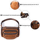 Сумка на пояс об'ємна Vintage 14695 Коричнева, фото 4