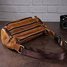 Сумка на пояс об'ємна Vintage 14695 Коричнева, фото 6