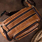 Сумка на пояс об'ємна Vintage 14695 Коричнева, фото 7