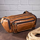 Сумка на пояс об'ємна Vintage 14695 Коричнева, фото 9