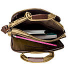 Сумка текстильна для ноутбука на два відділення Vintage 20181 Хакі, фото 6