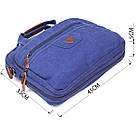 Сумка текстильна для ноутбука Vintage 20184 Cиня, фото 3