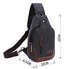 Сумка через плече текстильна Vintage 20077 Чорна, фото 4