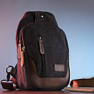 Сумка через плече текстильна Vintage 20077 Чорна, фото 6