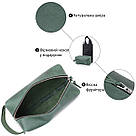 Шкіряна косметичка унісекс GRANDE PELLE 11573 Зелений, фото 4