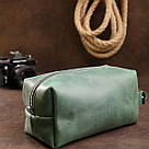 Шкіряна косметичка унісекс GRANDE PELLE 11573 Зелений, фото 10