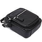 Компактна чоловіча сумка з натуральної шкіри Vintage 20477 Чорний, фото 3