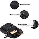 Компактна чоловіча сумка з натуральної шкіри Vintage 20477 Чорний, фото 5