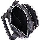 Компактна чоловіча сумка з натуральної шкіри Vintage 20477 Чорний, фото 6