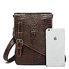 Сумка-месенджер тиснення під екзотику Vintage 20038 Коричнева, фото 5