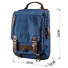 Сумка-рюкзак на одне плече Vintage 20139 Синя, фото 4