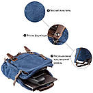 Сумка-рюкзак на одне плече Vintage 20139 Синя, фото 5