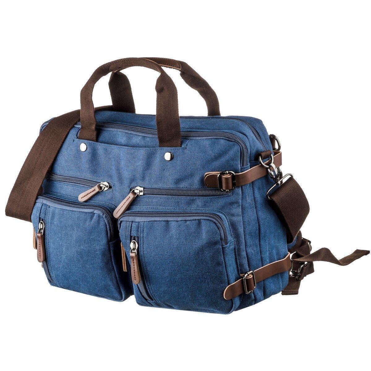 Сумка-трансформер текстильна велика Vintage 20153 Синя, фото 1