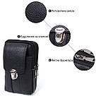 Чоловіча сумка на пояс із натуральної шкіри Vintage 22736 Чорний, фото 4