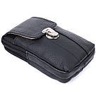 Чоловіча сумка на пояс із натуральної шкіри Vintage 22736 Чорний, фото 6