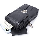 Чоловіча сумка на пояс із натуральної шкіри Vintage 22736 Чорний, фото 9