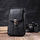 Чоловіча сумка на пояс із натуральної шкіри Vintage 22736 Чорний, фото 10