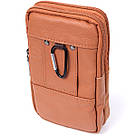 Чоловіча сумка на пояс на два відділення з натуральної шкіри Vintage 22737 Рудий, фото 2