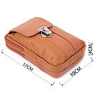 Чоловіча сумка на пояс на два відділення з натуральної шкіри Vintage 22737 Рудий, фото 3