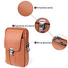 Чоловіча сумка на пояс на два відділення з натуральної шкіри Vintage 22737 Рудий, фото 4