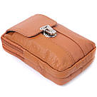 Чоловіча сумка на пояс на два відділення з натуральної шкіри Vintage 22737 Рудий, фото 6