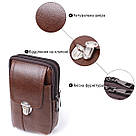 Сумка для чоловіків на два відділення з натуральної шкіри Vintage 22738 Коричневий, фото 4