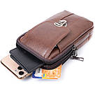Сумка для чоловіків на два відділення з натуральної шкіри Vintage 22738 Коричневий, фото 9