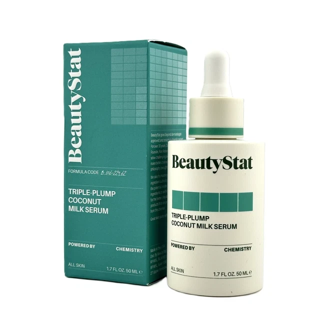 Сироватка BeautyStat Triple-Plump Coconut Milk Serum з гіалуроновою кислотою для зволоження та сяйва шкіри, 50 мл, фото 1