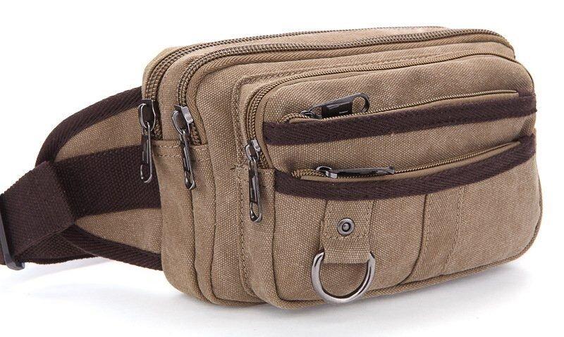 Бананка текстильна на пояс Vintage 20081 Хакі, фото 1