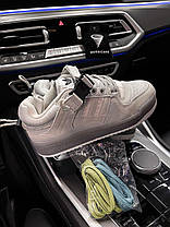 Кросівки Adidas Forum Bad Bunny Grey Адідас Форум бед банні сірі замша шкіра весна осінь зі шнурками, фото 4