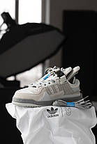 Кросівки Adidas Forum Bad Bunny Grey Адідас Форум бед банні сірі замша шкіра весна осінь зі шнурками, фото 2