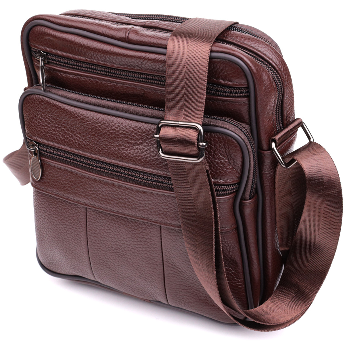 Зручна чоловіча сумка з натуральної шкіри 22858 Vintage Коричневий, фото 1