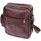 Зручна чоловіча сумка з натуральної шкіри 22858 Vintage Коричневий, фото 2